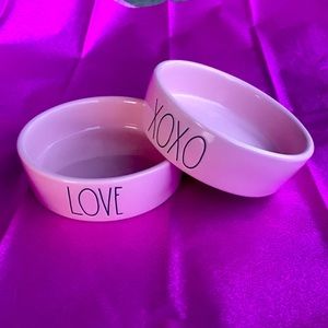 🆕Rae Dunn ❗️SET OF 2❗️Pink Dishes LOVE + XOXO